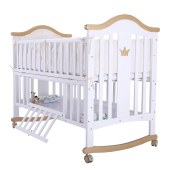 Luxury baby crib bed muti-functional rocking baby bed with big storage