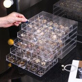 120 Grids Transparent Jewellery Display Large Capacity Earring Ring Gift Boxes with Drawers Jewellery Rack Organizer Storage Box