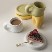 BHM- Manufacture Ceramic Espresso Mugs Coffee Cups Original Handmade double layers Mug Coffee Cup with Tray Ceramic Mug