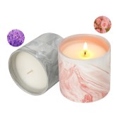 Home Decorative Scented Candle Cylinder Set of 2 Luxury Ceramic Vessel Soy Wax Candles In Bulk