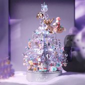 Joyful Christmas Tree Music Box Ornament Christmas Gift for Girls Assembly Building Blocks Toy