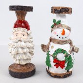 Santa Claus Candle Holder Snowman Home Living Room Tabletop Decoration Gift Resin Craft