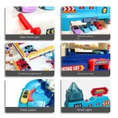 New Arrival Multilayer Diy Assembly Dinosaur Winding Road Car Parking Lot Traffic Signal Game Educational Learning Toys