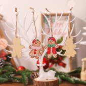 Christmas Wooden Gingerbread Man Ornaments Ginger Man Christmas Tree Hanging Decorations Gingerbread Figurines Pendant Present