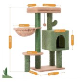 Cute Cat Tree Cactus Kitten Scratcher for Indoor Cats Sisal Scratch Post Small Green Cat Tower with Balls