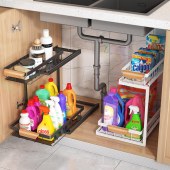 Kitchen Storage Rack Pull Out Seasoning Rack for kichen accessories Sink Storage kitchen shelf Under Sink Organiser