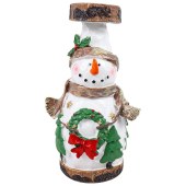 Santa Claus Candle Holder Snowman Home Living Room Tabletop Decoration Gift Resin Craft