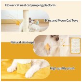 Cute Luxury Flower Type Cat Tree Climbing Frame for Small Large Cat with Sisal Wood Scratching Post Pet Cat Tree