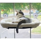 Foldable Cat Hammock with Suction Cups Machine Washable Plush Cat and Dog Bed Winter Warming Cat Bed