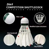 Durable Hybrid 3in1 Shuttlecock OEM Available Feather Speed Custom Tournament Badminton Ball Badminton Shuttlecock for Training (Two Tubes)