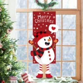 Flag Hanging Door Window Curtain Other Festival Decoration For Christmas Door Panel Covers Home Gift Wall Santa Claus