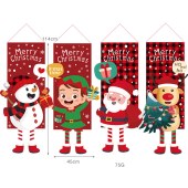 Flag Hanging Door Window Curtain Other Festival Decoration For Christmas Door Panel Covers Home Gift Wall Santa Claus