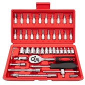 46 pcs socket wrench set heavy duty multi function combination hand tools auto car repair ratchet wrench kit