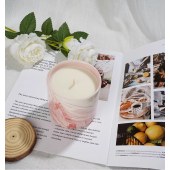 Home Decorative Scented Candle Cylinder Set of 2 Luxury Ceramic Vessel Soy Wax Candles In Bulk