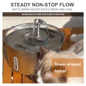 Pet Water Dispenser Stainless Steel Cat Water Feeder Fountain Automatic Circulation Electronic Pet Supplies Smart Drinking Dog