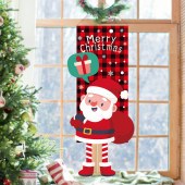 Flag Hanging Door Window Curtain Other Festival Decoration For Christmas Door Panel Covers Home Gift Wall Santa Claus