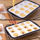 Bakeware 12 Cups Silicone Nonstick Round Muffin Pan Baking Tray Mousse Cake Mould