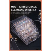 120 Grids Transparent Jewellery Display Large Capacity Earring Ring Gift Boxes with Drawers Jewellery Rack Organizer Storage Box