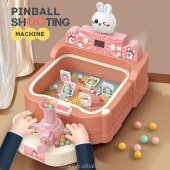 Kids Toy Scoring Pinball Shooting Machine Game with Music Score Display Cartoon lion and rabbit toys