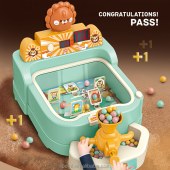 Kids Toy Scoring Pinball Shooting Machine Game with Music Score Display Cartoon lion and rabbit toys