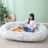 Luxury Plush Fluffy Dog Mat Sofa Large Human Dog Bed For Adults And Pet