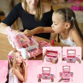 Factory Custom Kids Beauty Makeup Set Pretend Princess Cosmetics Lipstick Nail Polish Washable Girls Makeup Kit Sets Toy