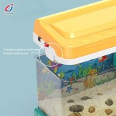 Children's Fishing Toy Simulation Electric Fish Tank Fish Rod Kids Educational Toy wtih Music & Light