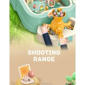 Kids Toy Scoring Pinball Shooting Machine Game with Music Score Display Cartoon lion and rabbit toys