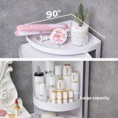 3-Tier Rotating Triangular Storage Rack in Bathroom Dust proof and Waterproof Storage Cabinet in Kitchen and Bathroom